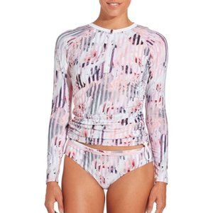 Calia by Carrie Underwood Rash Guard Half-Zip Long Sleeve Active Swimwear Medium